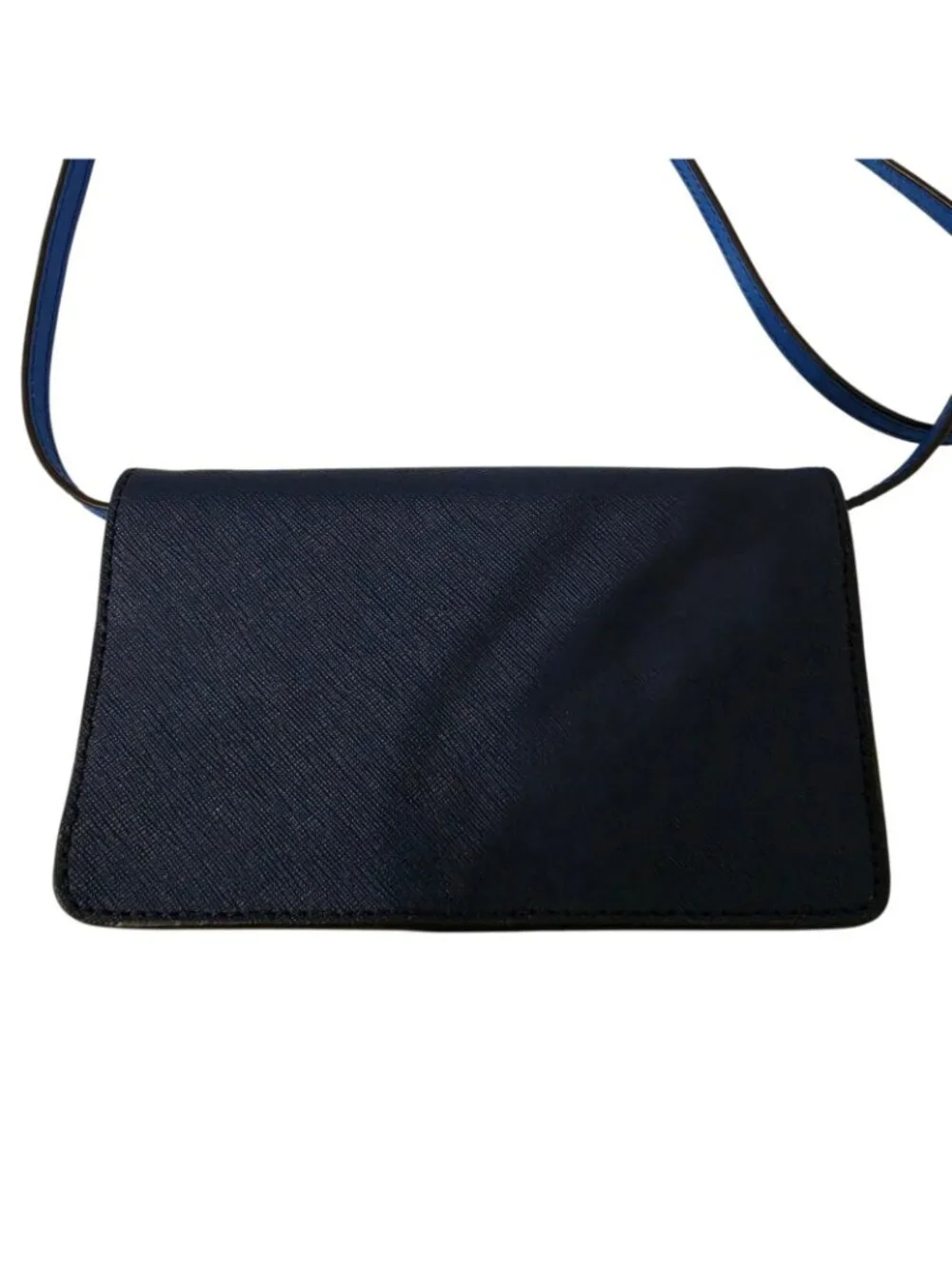 Henri Bendel West 57th XL Smartphone Crossbody Wallet Blue Saffiano NWT